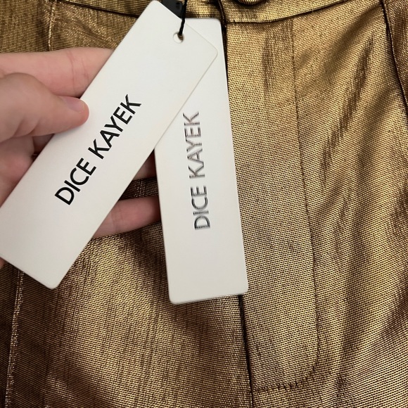 NWT Dice Kayek Gold Tapered Black Side Stripe Trousers - Size 6 - Picture 8 of 12